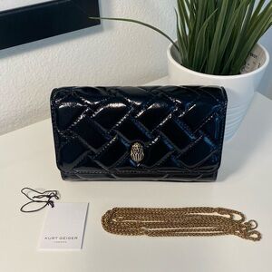 Kurt Geiger Quilted Patent Leather Kensington Crossbody Bag - ❤️ NEW